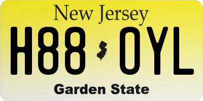 NJ license plate H88OYL