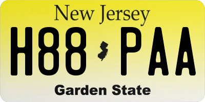 NJ license plate H88PAA