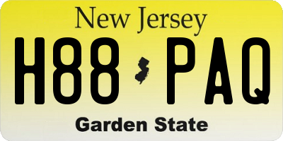NJ license plate H88PAQ