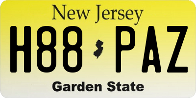 NJ license plate H88PAZ