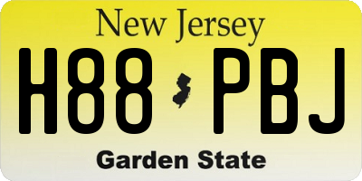 NJ license plate H88PBJ