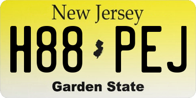 NJ license plate H88PEJ