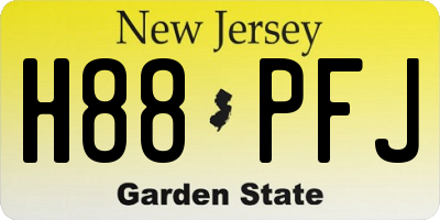 NJ license plate H88PFJ