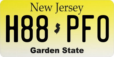 NJ license plate H88PFO