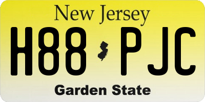 NJ license plate H88PJC