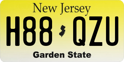 NJ license plate H88QZU
