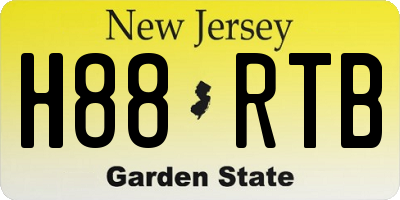 NJ license plate H88RTB
