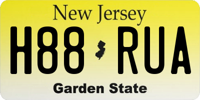 NJ license plate H88RUA