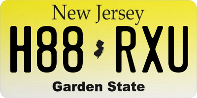 NJ license plate H88RXU