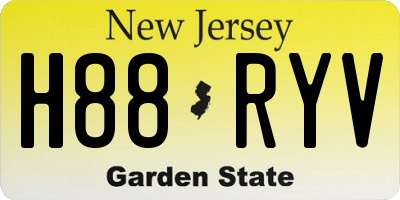 NJ license plate H88RYV