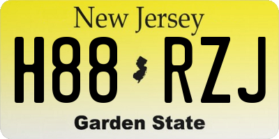 NJ license plate H88RZJ