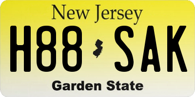 NJ license plate H88SAK