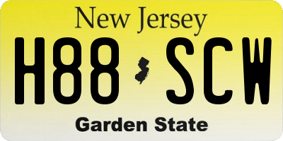NJ license plate H88SCW