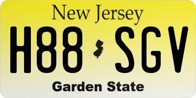 NJ license plate H88SGV