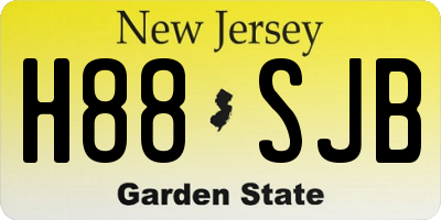 NJ license plate H88SJB