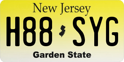 NJ license plate H88SYG