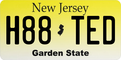 NJ license plate H88TED