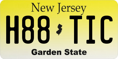 NJ license plate H88TIC