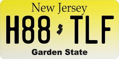 NJ license plate H88TLF