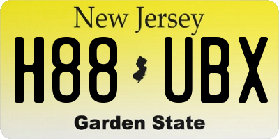 NJ license plate H88UBX