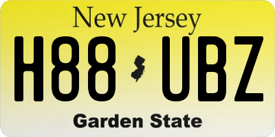 NJ license plate H88UBZ