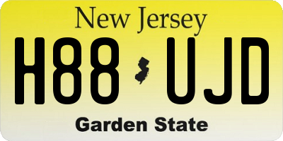 NJ license plate H88UJD