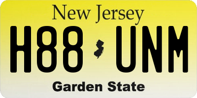 NJ license plate H88UNM