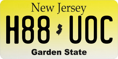 NJ license plate H88UOC