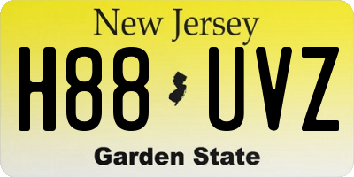 NJ license plate H88UVZ
