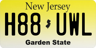 NJ license plate H88UWL