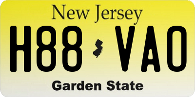 NJ license plate H88VAO