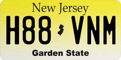 NJ license plate H88VNM