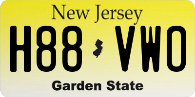 NJ license plate H88VWO
