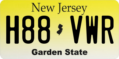 NJ license plate H88VWR