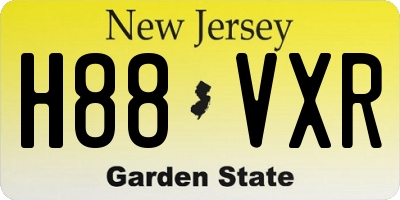 NJ license plate H88VXR