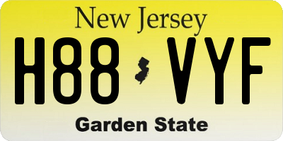 NJ license plate H88VYF