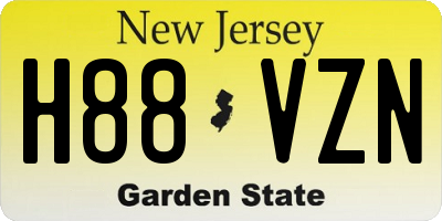 NJ license plate H88VZN