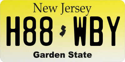 NJ license plate H88WBY