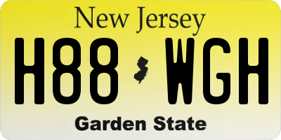 NJ license plate H88WGH