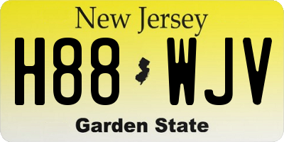 NJ license plate H88WJV