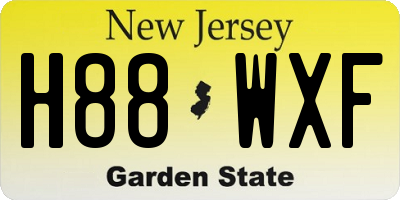 NJ license plate H88WXF