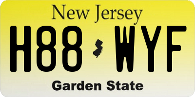 NJ license plate H88WYF