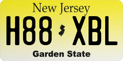 NJ license plate H88XBL