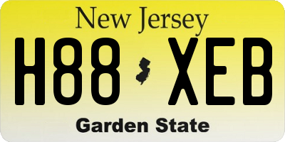 NJ license plate H88XEB