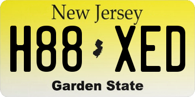 NJ license plate H88XED