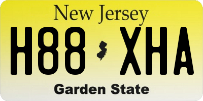 NJ license plate H88XHA