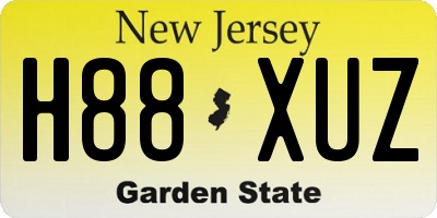 NJ license plate H88XUZ