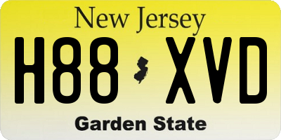 NJ license plate H88XVD