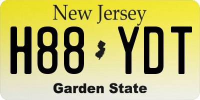 NJ license plate H88YDT