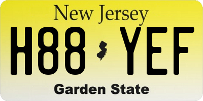NJ license plate H88YEF